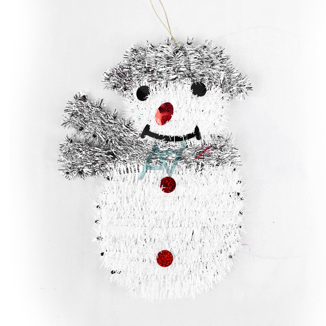 Christmas Tinsel Snowman Hanging Decoration - aliakbardecoration