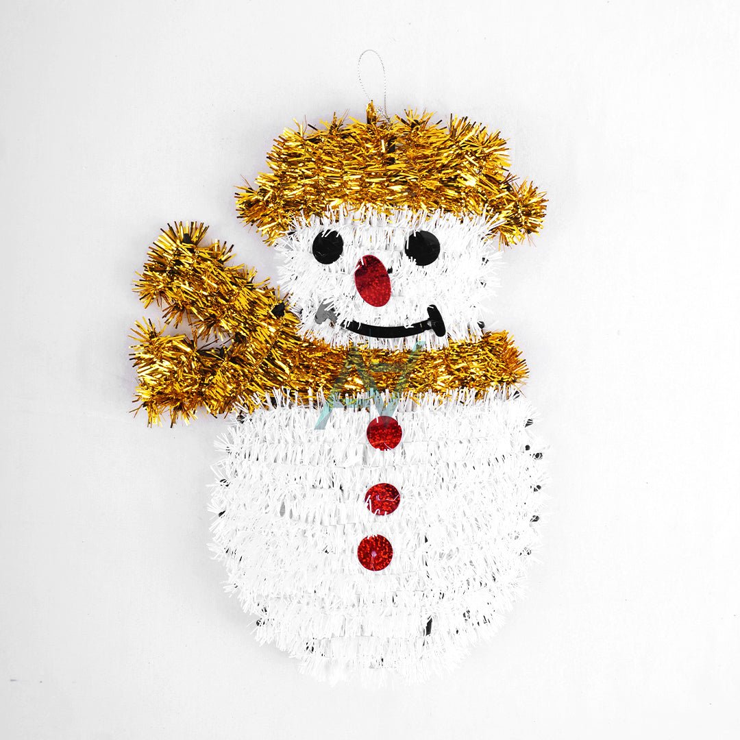 Christmas Tinsel Snowman Hanging Decoration - aliakbardecoration