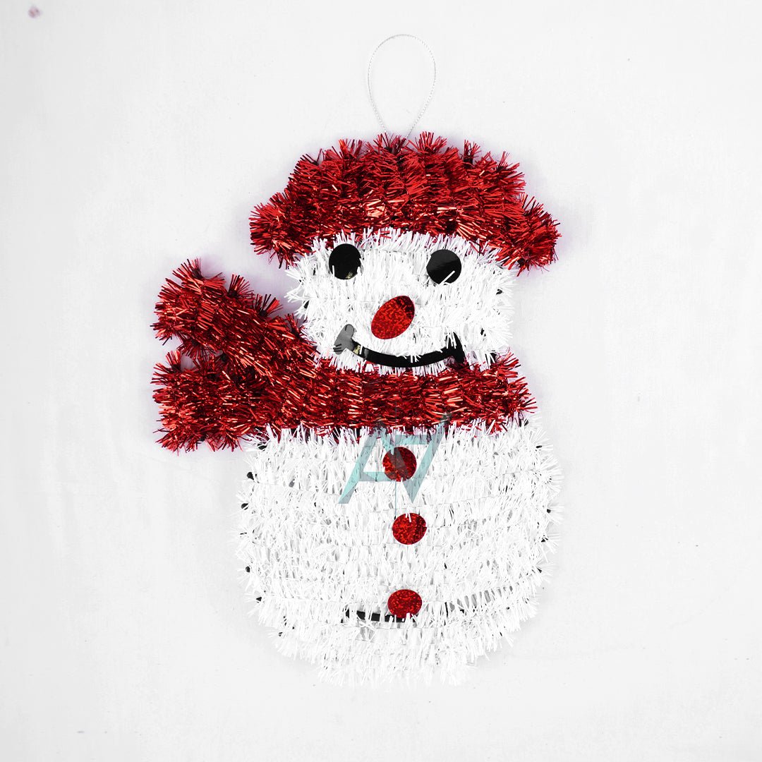 Christmas Tinsel Snowman Hanging Decoration - aliakbardecoration