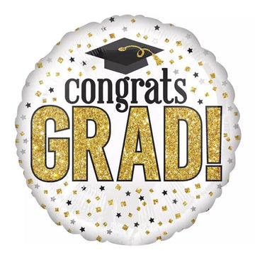 Congrats Grad! Round Foil Balloons - aliakbardecoration
