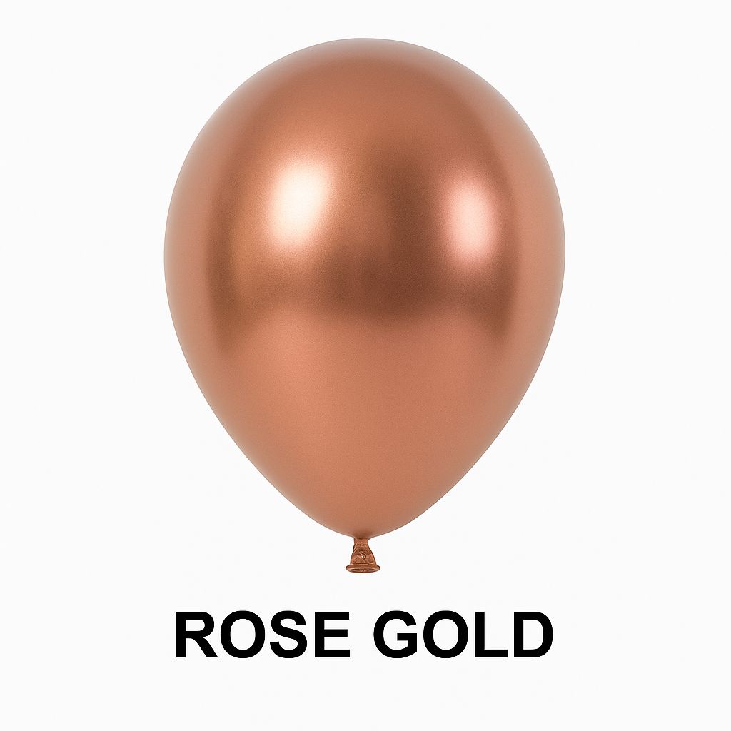 Pack of 50 - Rose Gold 10 Inch Chrome Balloon