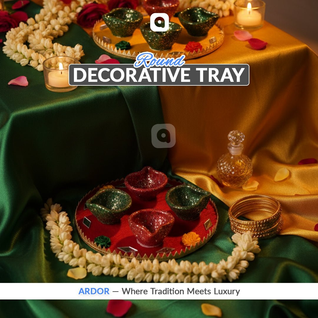 Decorative Diya Tray for Diwali & Festive Decor – Ali Akbar Decorations - aliakbardecoration