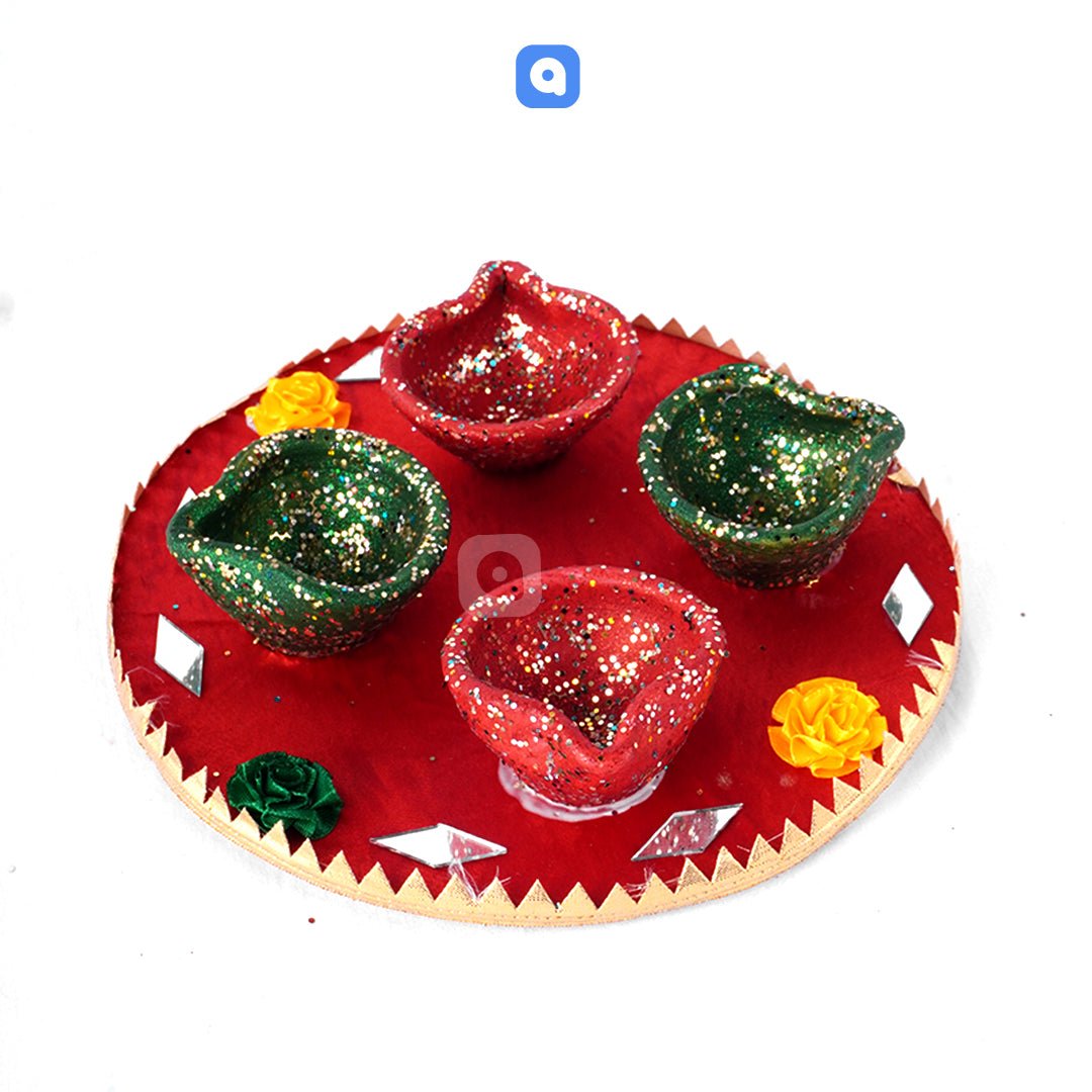 Decorative Diya Tray for Diwali & Festive Decor – Ali Akbar Decorations - aliakbardecoration