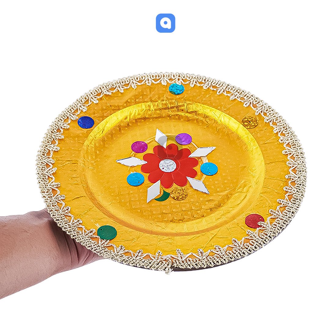 Decorative Pooja Thaali for Festivals & Rituals - Ali Akbar Decorations - aliakbardecoration
