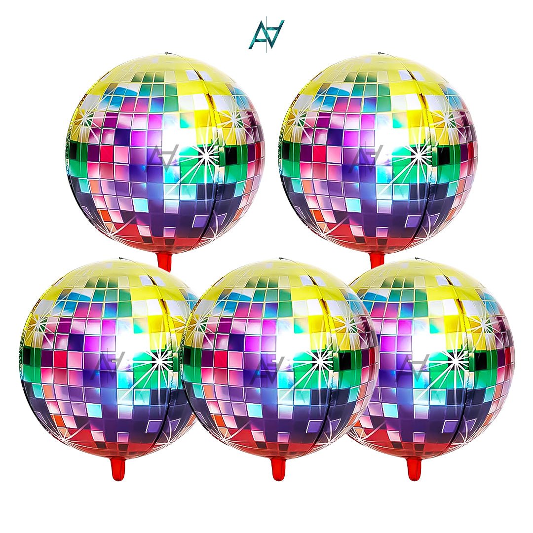 Disco ObsZ Foil Balloon Set (5 Pcs) – Shiny Party Balloons - aliakbardecoration