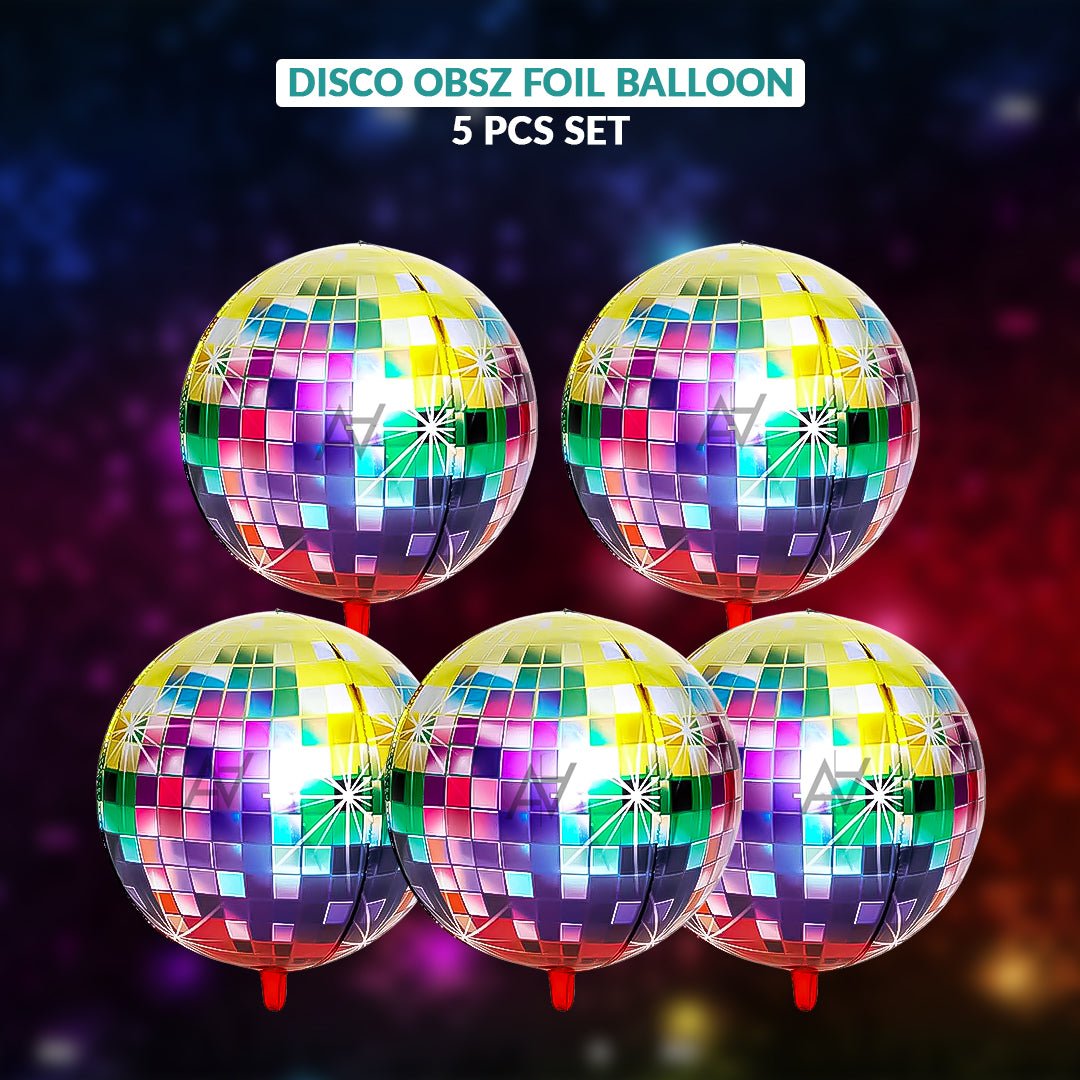 Disco ObsZ Foil Balloon Set (5 Pcs) – Shiny Party Balloons - aliakbardecoration