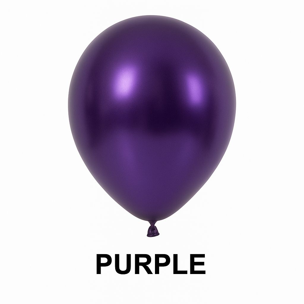 Pack of 50 - Purple 10 Inch Chrome Balloon