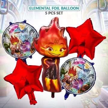 Elemental 5 Pcs Foil Balloon Pack | Party Supplies by Ali Akbar Decoration - aliakbardecoration
