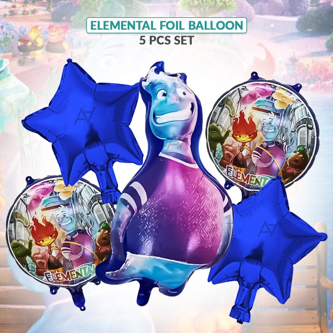 Elemental 5 Pcs Foil Balloon Pack | Party Supplies by Ali Akbar Decoration - aliakbardecoration