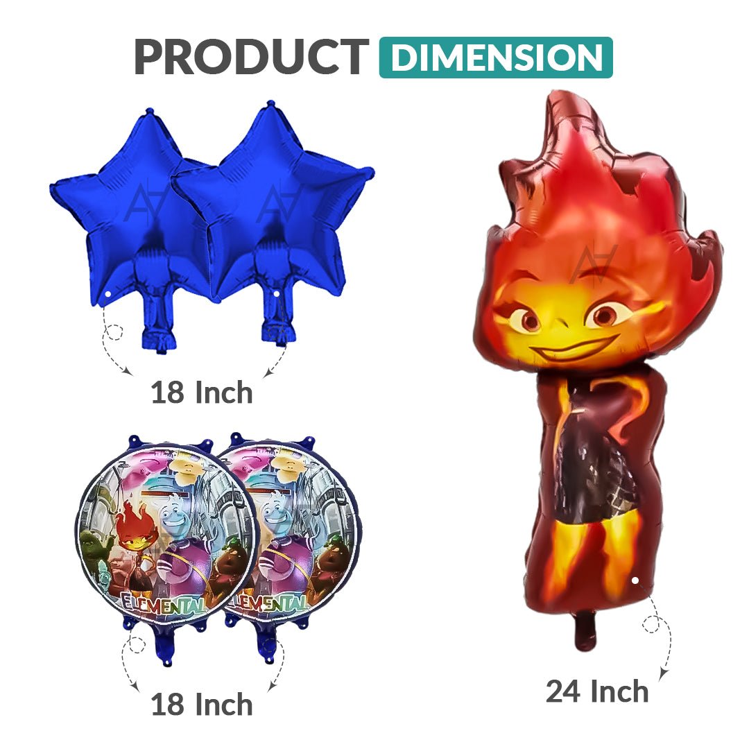 Elemental 5 Pcs Foil Balloon Pack | Party Supplies by Ali Akbar Decoration - aliakbardecoration