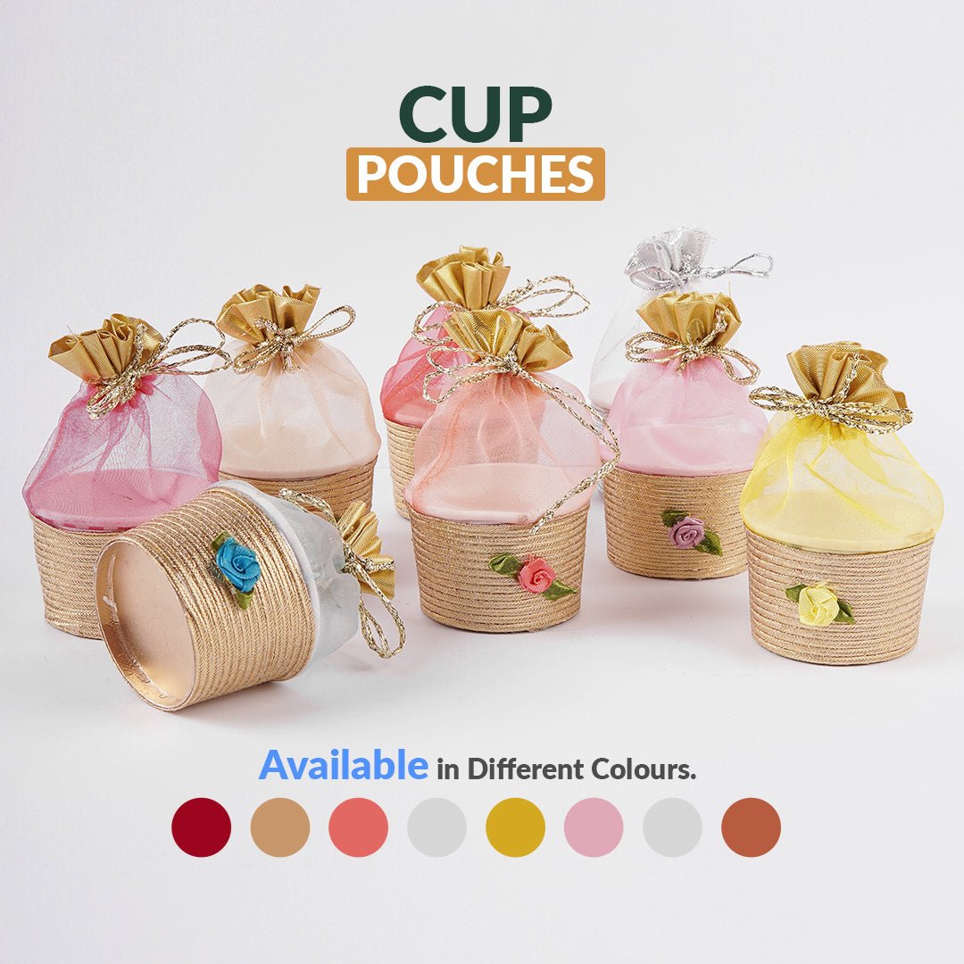 Fancy Cup Organza Pouches - aliakbardecoration