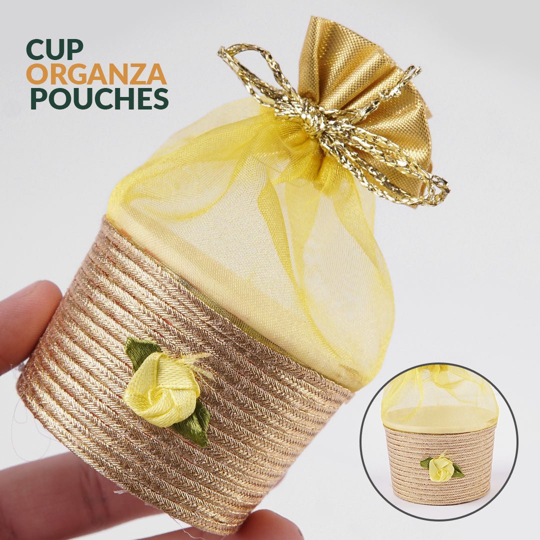 Fancy Cup Organza Pouches - aliakbardecoration
