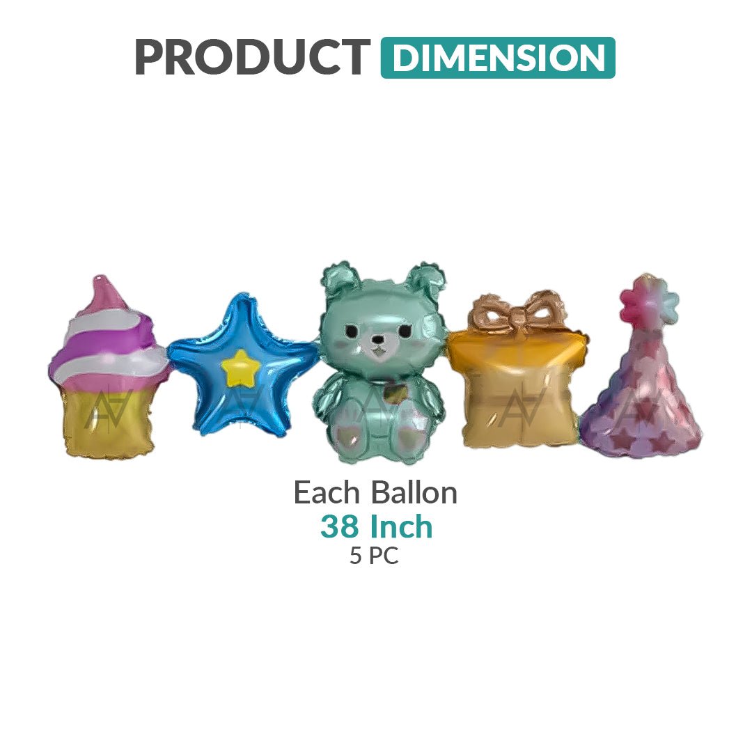 Garland Foil Balloon 5 Pcs Set - aliakbardecoration