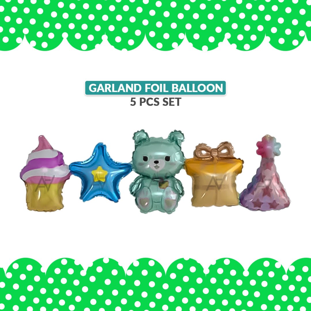 Garland Foil Balloon 5 Pcs Set - aliakbardecoration