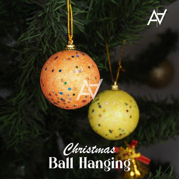 Glitter Christmas Hanging Balls – Pack of 6 - aliakbardecoration