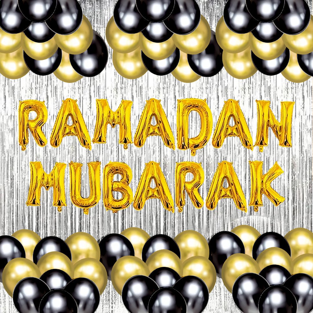 Golden & Black Ramadan Balloon Kit Bundle - aliakbardecoration