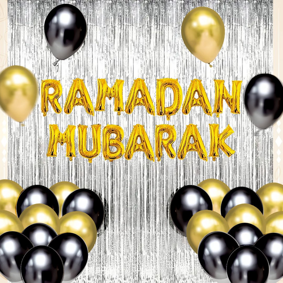 Golden & Black Ramadan Balloon Kit Bundle - aliakbardecoration