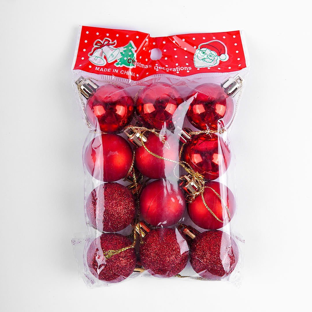 Golden & Red Hanging Ball 6 Pcs for Christmas Party Decor - aliakbardecoration