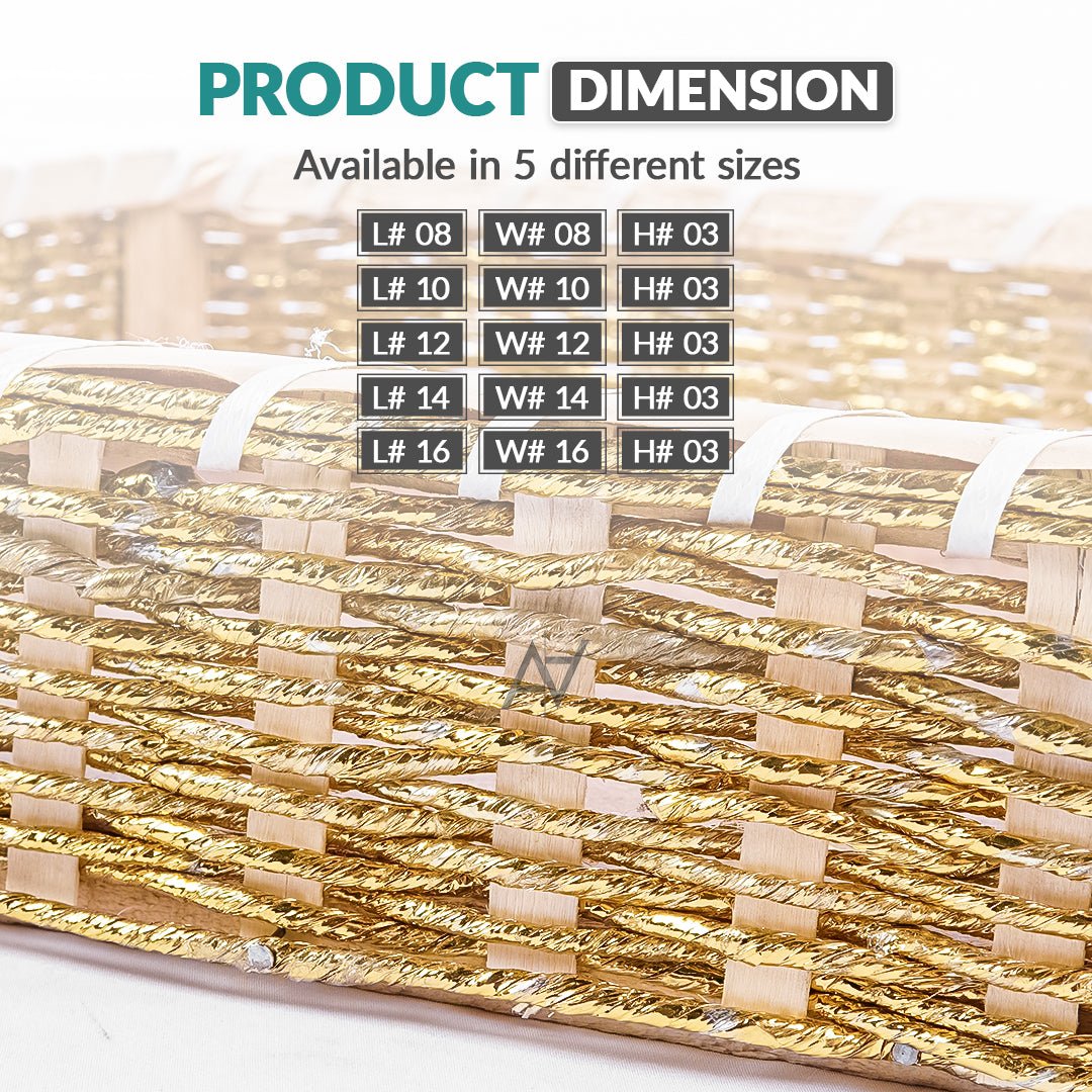 Golden Square Jute Storage Basket for Home or Gifting - aliakbardecoration