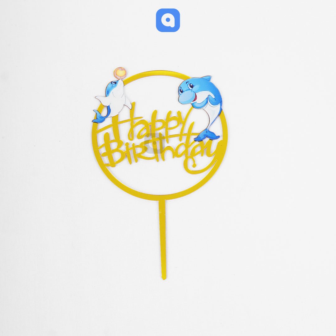 Happy Birthday Acrylic Cake Topper - aliakbardecoration