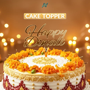 Happy Diwali Cake Topper – Festive Party Decoration | Ali Akbar Decorations - aliakbardecoration