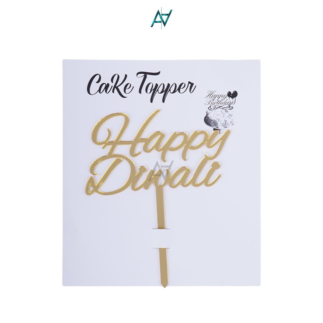 Happy Diwali Cake Topper – Festive Party Decoration | Ali Akbar Decorations - aliakbardecoration