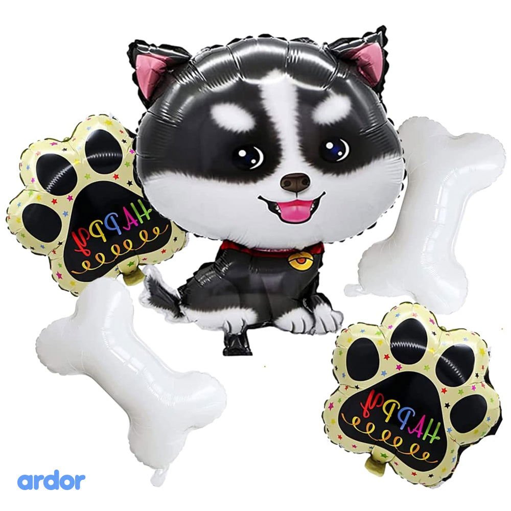Husky Dog Foil Balloon 5 Pcs Set - aliakbardecoration