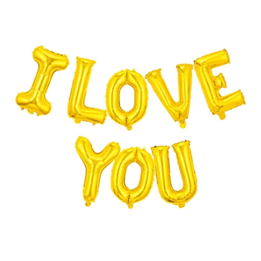 I Love You Golden Colored Balloon - aliakbardecoration