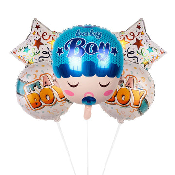 Its a Boy 5 Pcs Face Foil Balloon | For | Baby Shower Decor | - aliakbardecoration