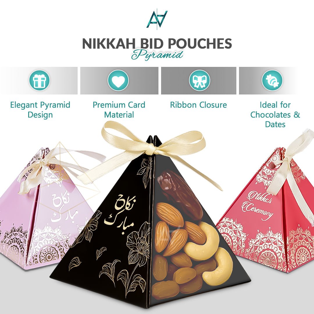 Nikkah Bid Pyramid Pouches - aliakbardecoration