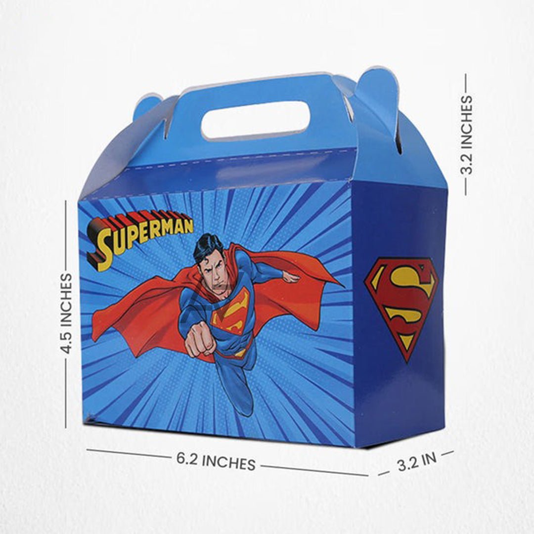 Pack of 10 - Super Man Theme Goodie Boxes - Ali Akbar Decoration - aliakbardecoration
