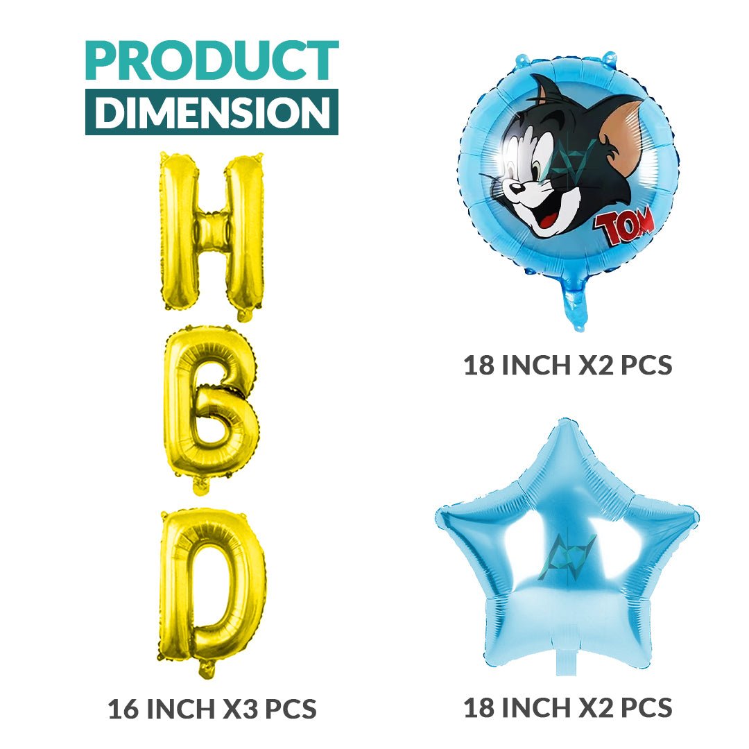 Pack of 10 - TOM Foil Balloons - 5 pcs Set - Ali Akbar decoration - aliakbardecoration