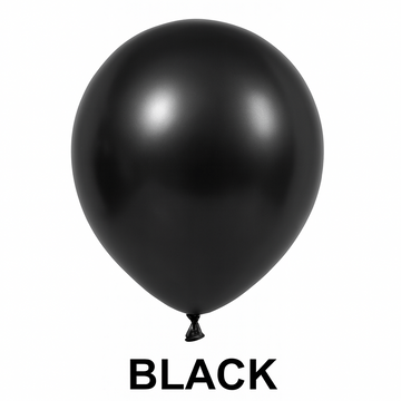 Pack of 50 - Black 10 Inch Chrome Balloon - aliakbardecoration