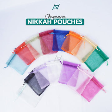 Pack of 50 - Multicolor Organza Nikkah Pouches - aliakbardecoration
