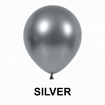 Pack of 50 - Silver 10 Inch Chrome Balloon - aliakbardecoration