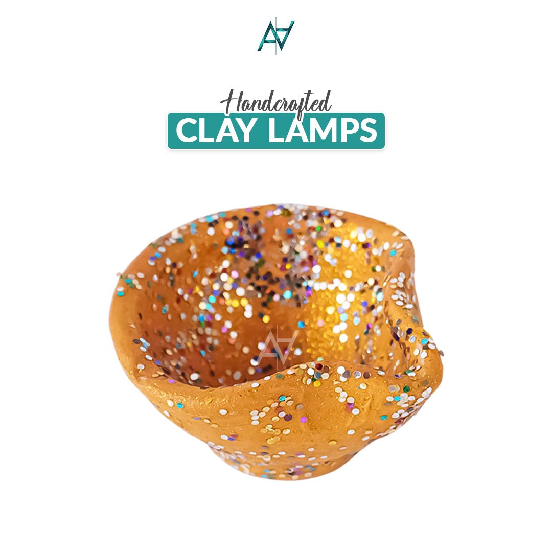 Pack of 6 Clay Lamps – Traditional Diyas for Diwali & Festive Decoration - aliakbardecoration