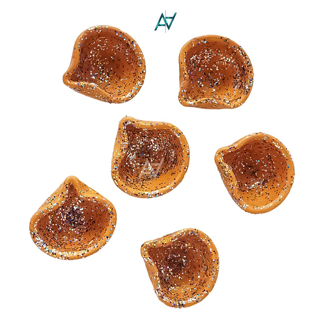 Pack of 6 Clay Lamps – Traditional Diyas for Diwali & Festive Decoration - aliakbardecoration
