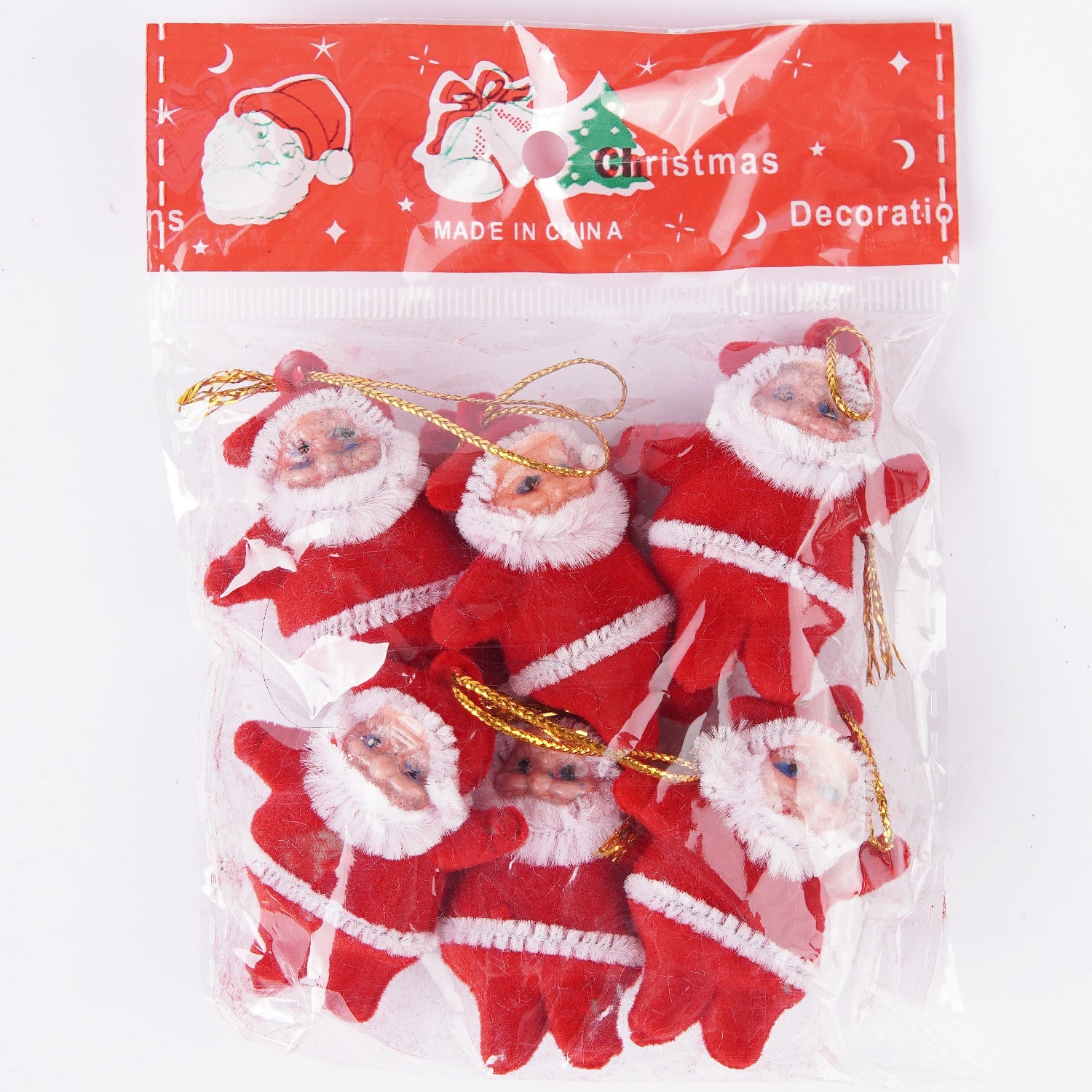 Small Hanging 6 Pcs santa claus For Chistmas Decor