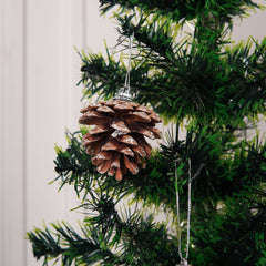 Christmas 9 Pcs Hanging  Pinecone Wood Frosted For Christmas Party Decor