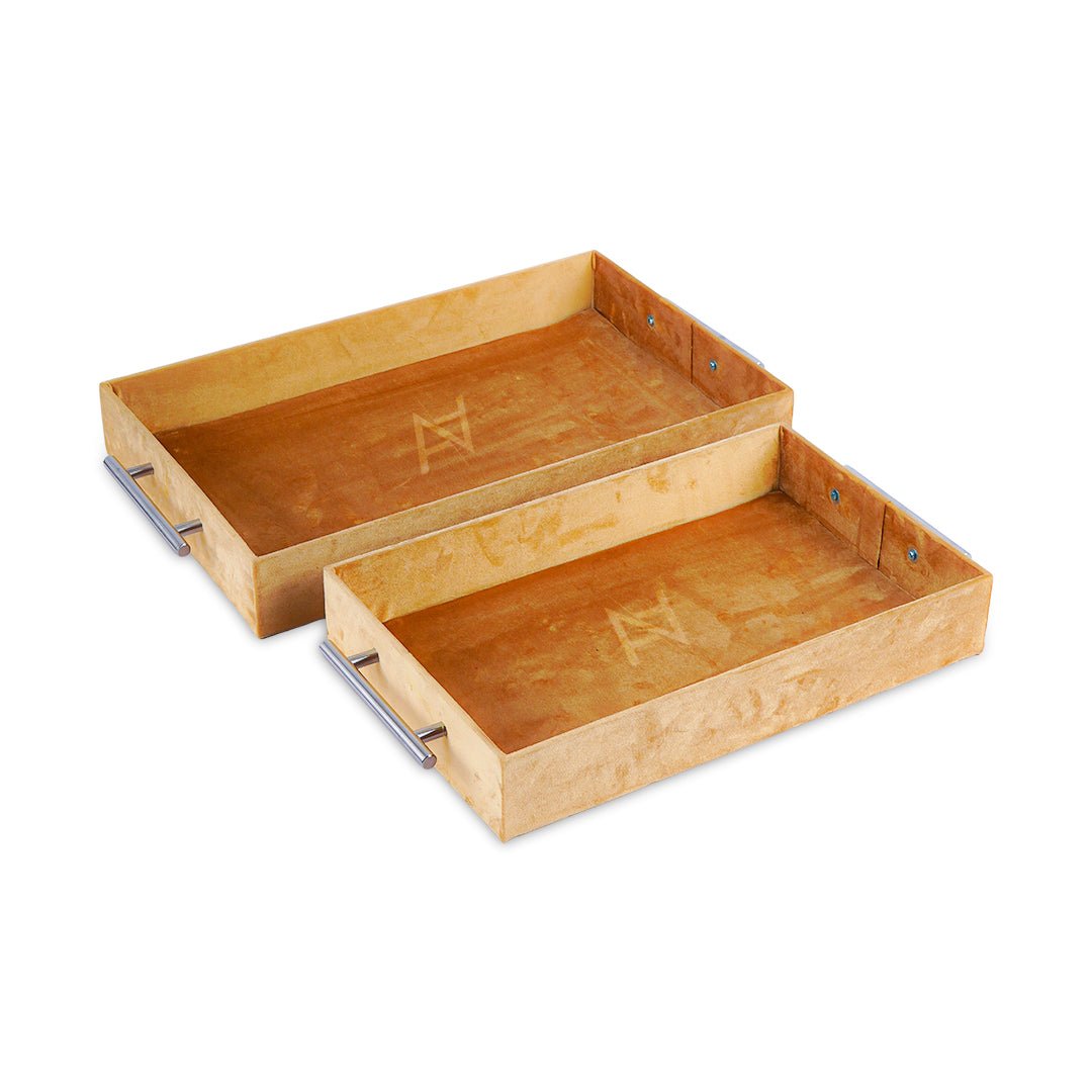 Set of 2 – Velvet Trays for Gifting & Wedding - aliakbardecoration