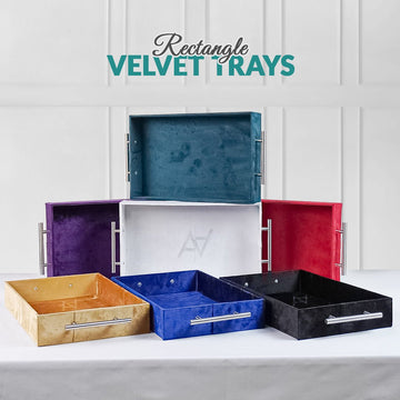 Set of 2 – Velvet Trays for Gifting & Wedding - aliakbardecoration