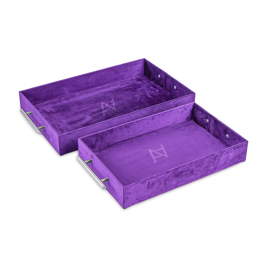 Set of 2 – Velvet Trays for Gifting & Wedding - aliakbardecoration