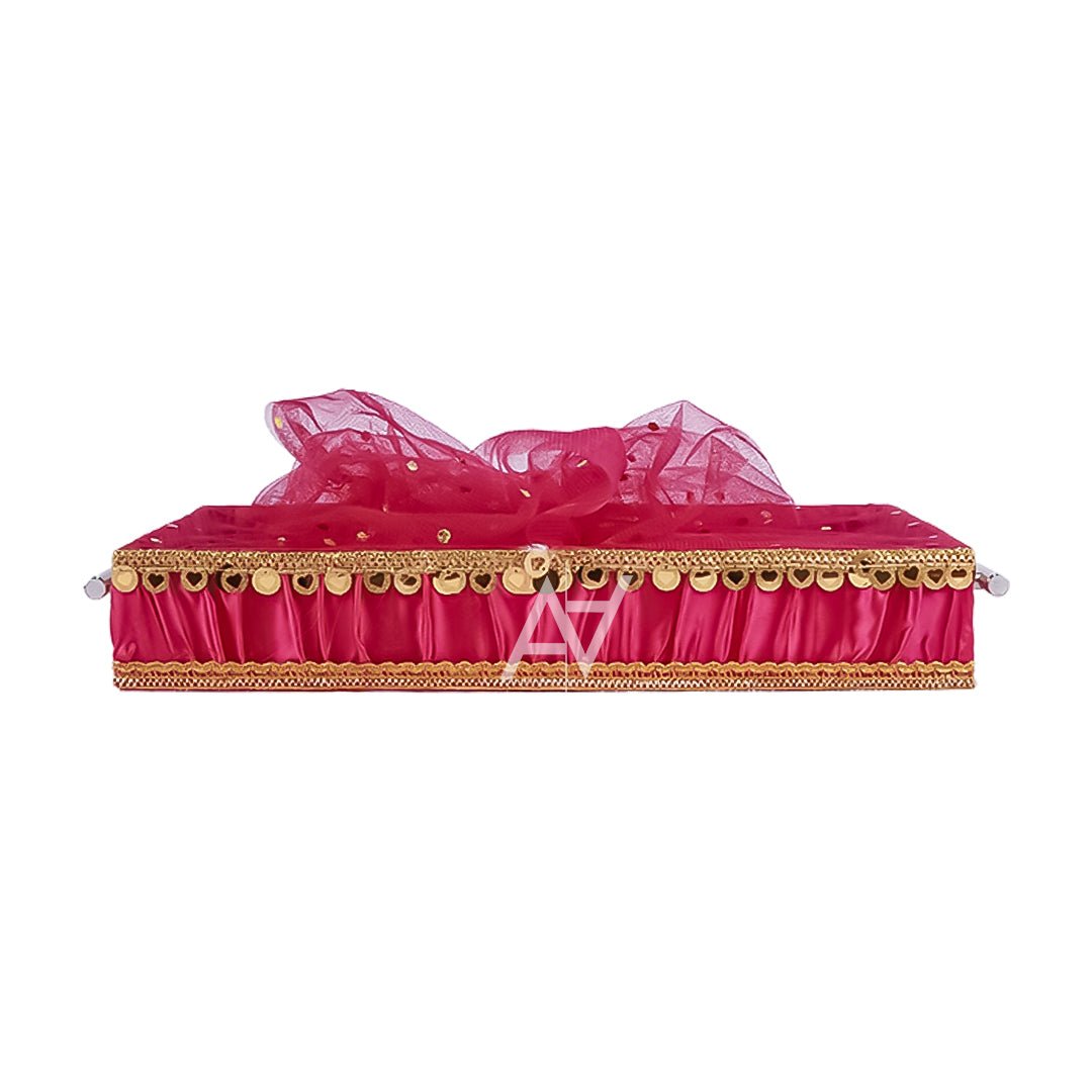Set of 3 – Hot Pink Satin Wedding Trays for Gifting & Decoration - aliakbardecoration