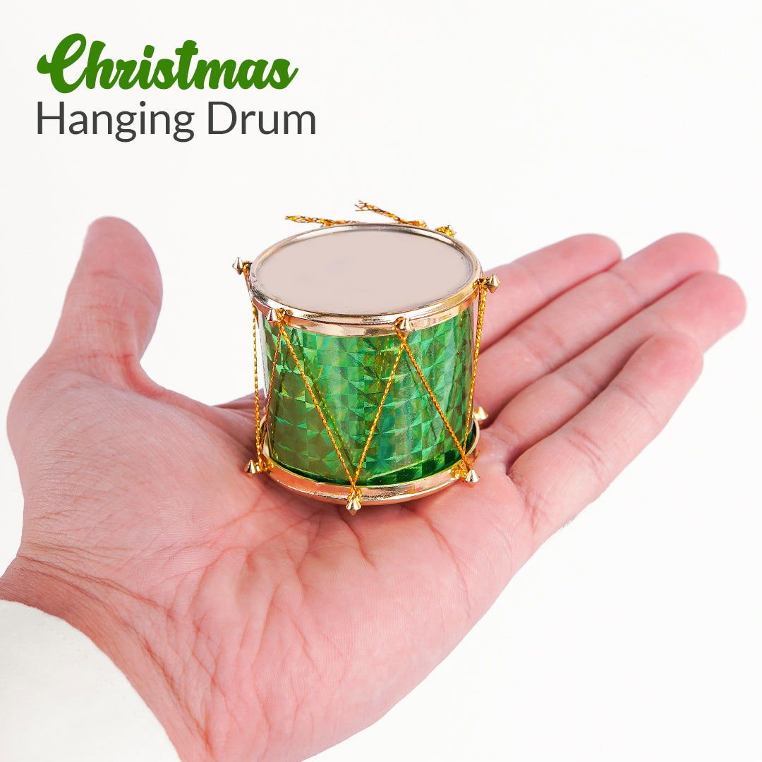 Small Hanging Drum 12 Pcs for Christmas Tree Decor - aliakbardecoration