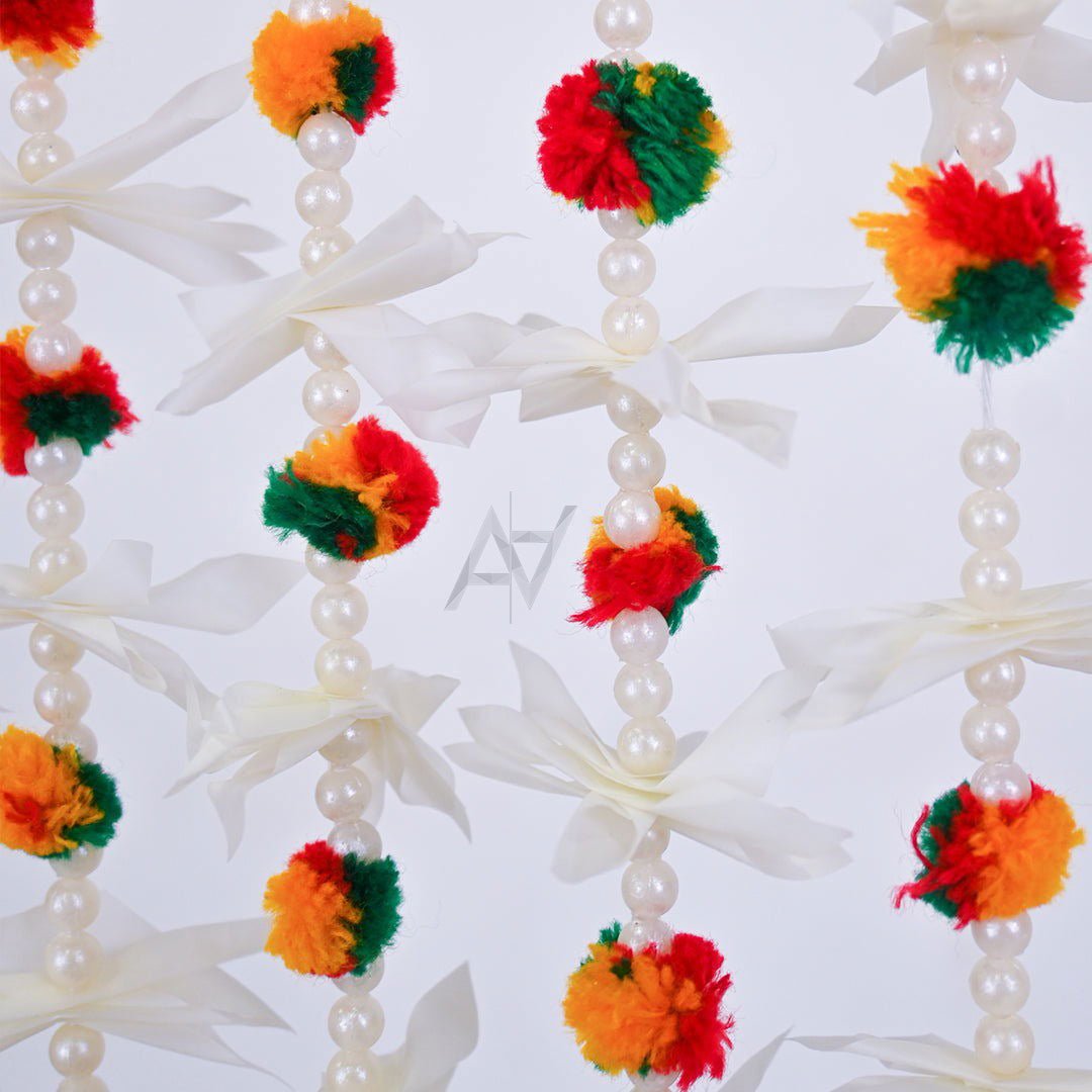 Small Pom Pom Garland 12 Pcs - aliakbardecoration