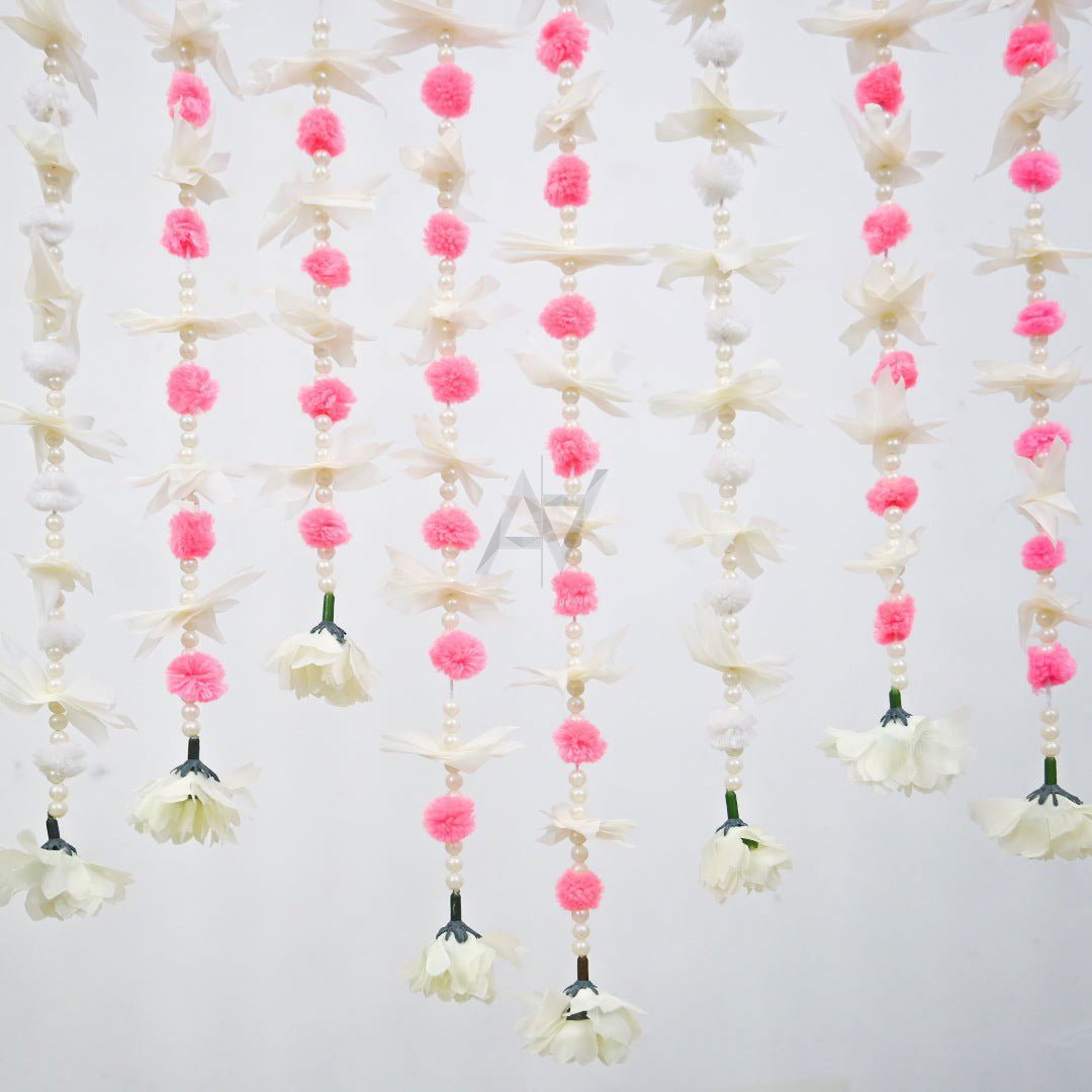 Small Pom Pom Garland 12 Pcs - aliakbardecoration