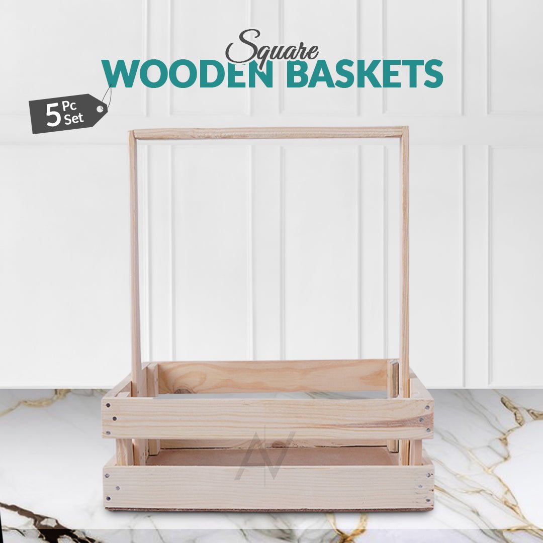 Square Wooden Baskets - aliakbardecoration