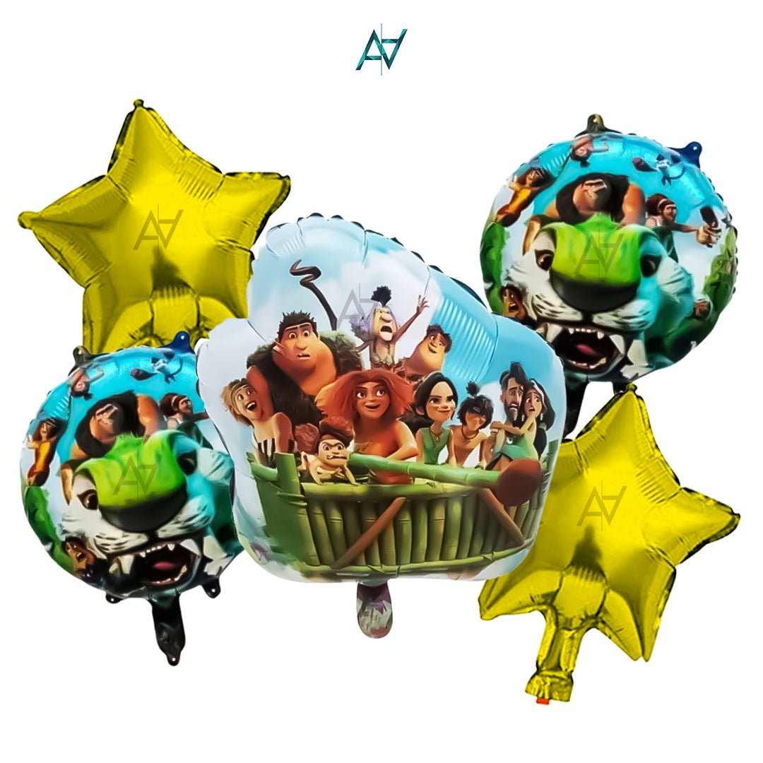 The Croods 5 Pcs Foil Balloon Pack | Party Supplies by Ali Akbar Decoration - aliakbardecoration