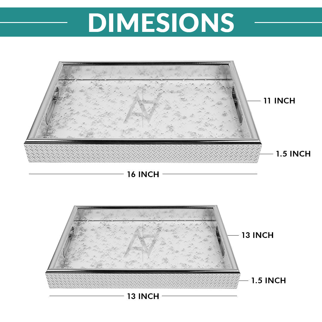 Wedding Tray Square Shape 2 Pcs Set - aliakbardecoration