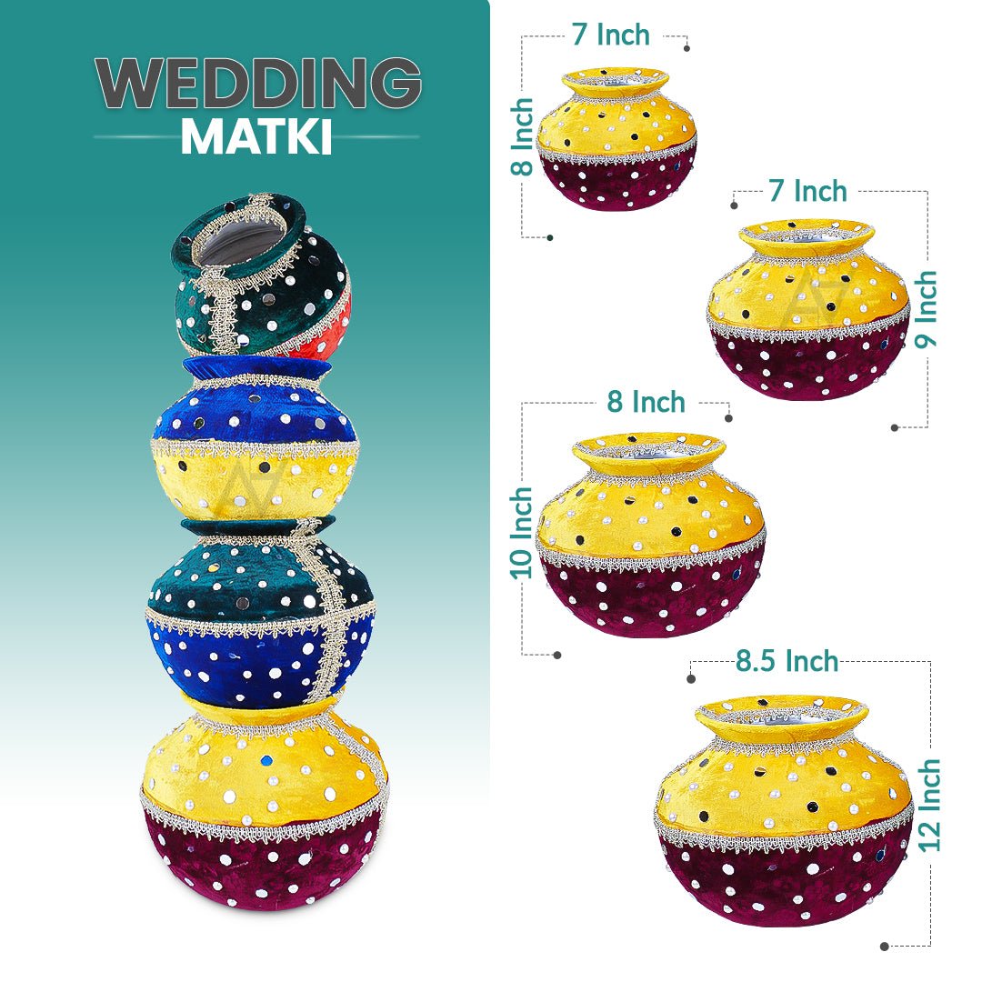Wedding Velvet Matki – Decorative Matki for Mehndi Events - aliakbardecoration
